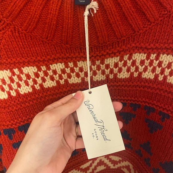 NWT Universal Thread Red Fair-isle Mock-neck Sweater - Picture 7 of 8